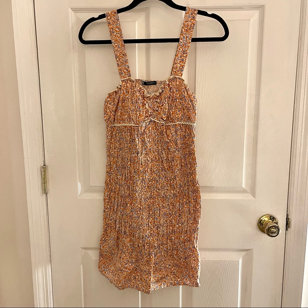 SIZE S | Zara Orange Printed Ruched Dress